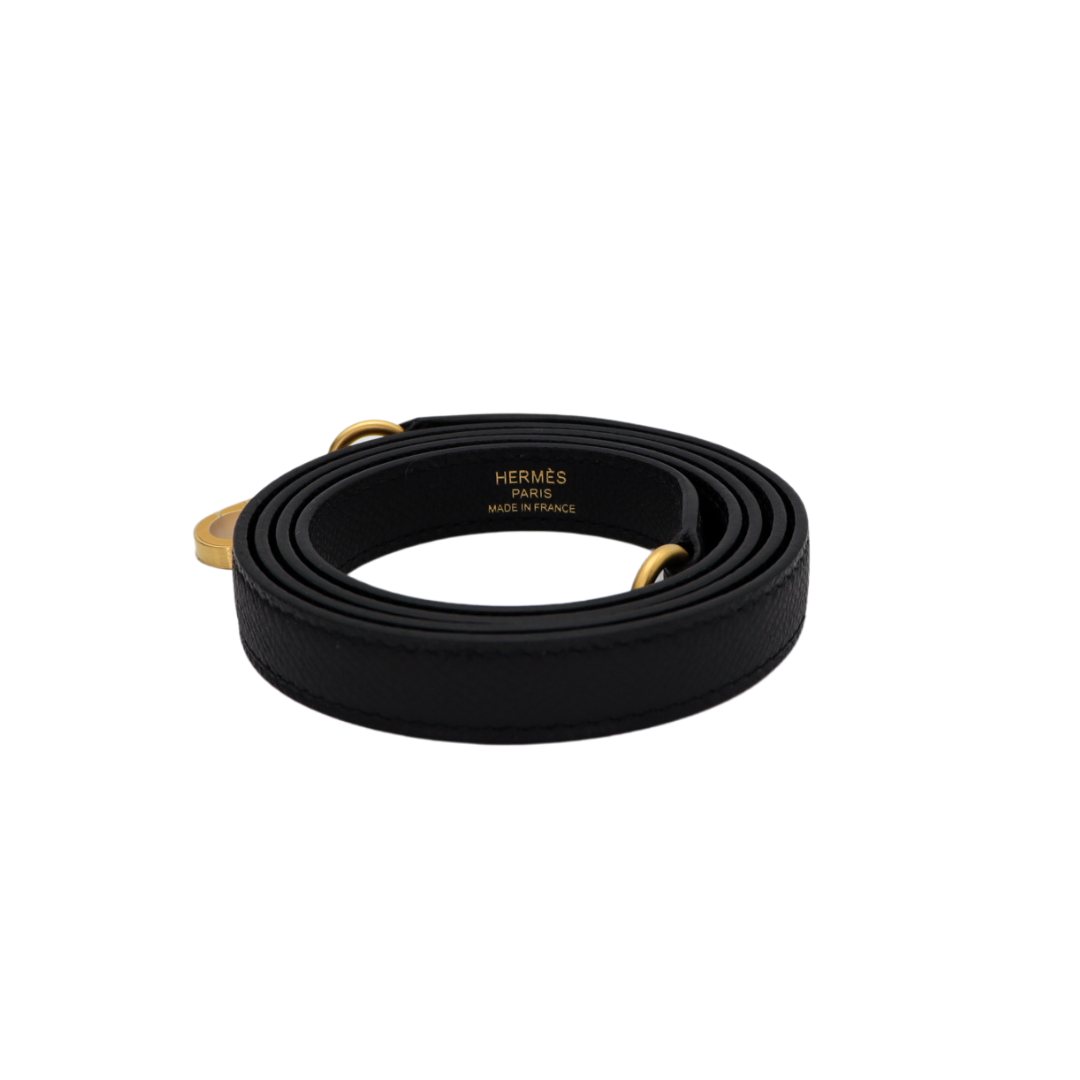 Hermès 25cm Kelly Sellier HSS Black/Gold Epsom Leather Brushed Gold Hardware