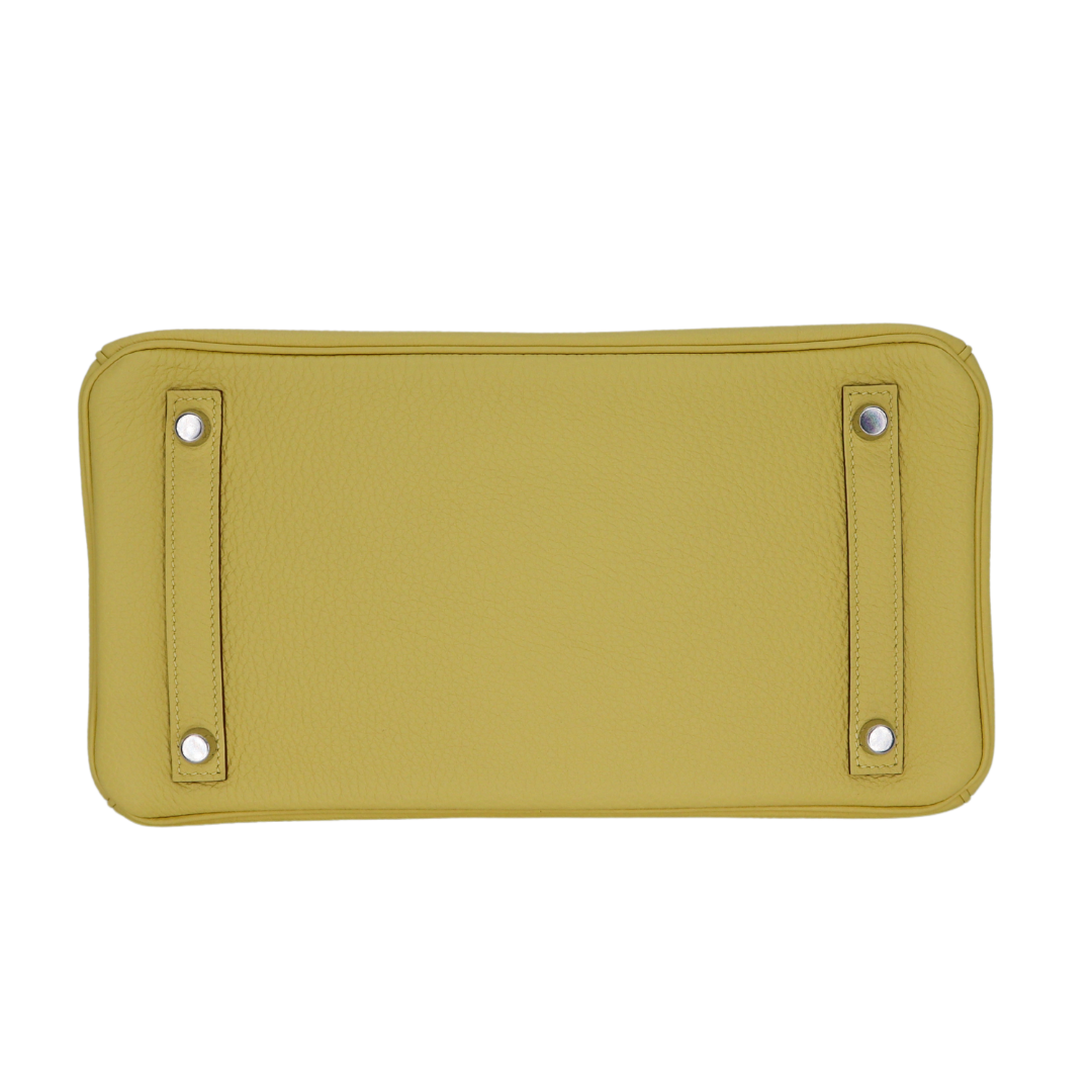 Hermès 30cm Birkin Jaune Poussin Togo Leather Palladium Hardware