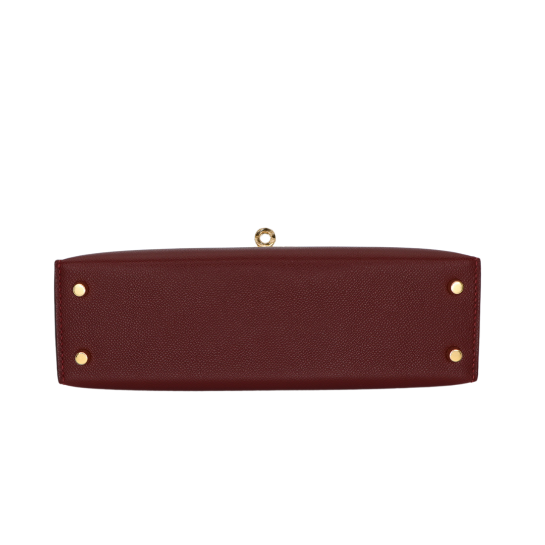 Hermès Kelly II Sellier Mini Rouge H Madame Leather Gold Hardware