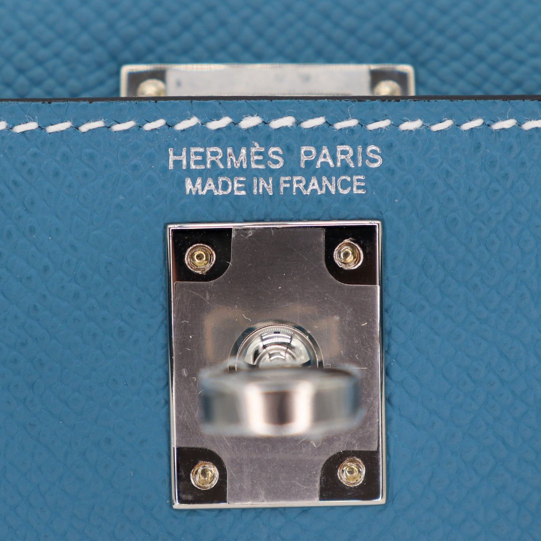 Hermès Kelly II Sellier Mini Bleu Jean Epsom Leather Palladium Hardware