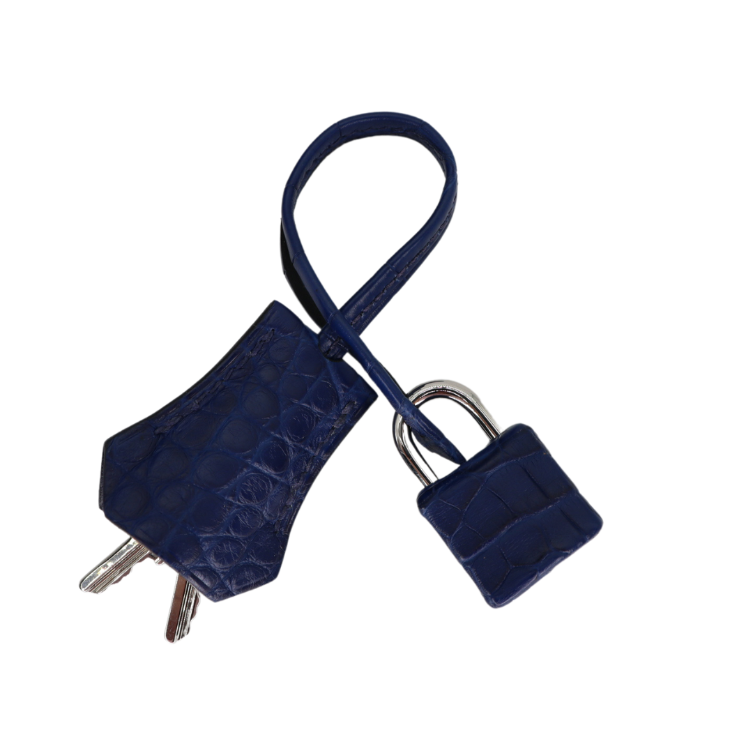Hermès 25cm Birkin Bleu Saphir Matte Alligator Palladium Hardware