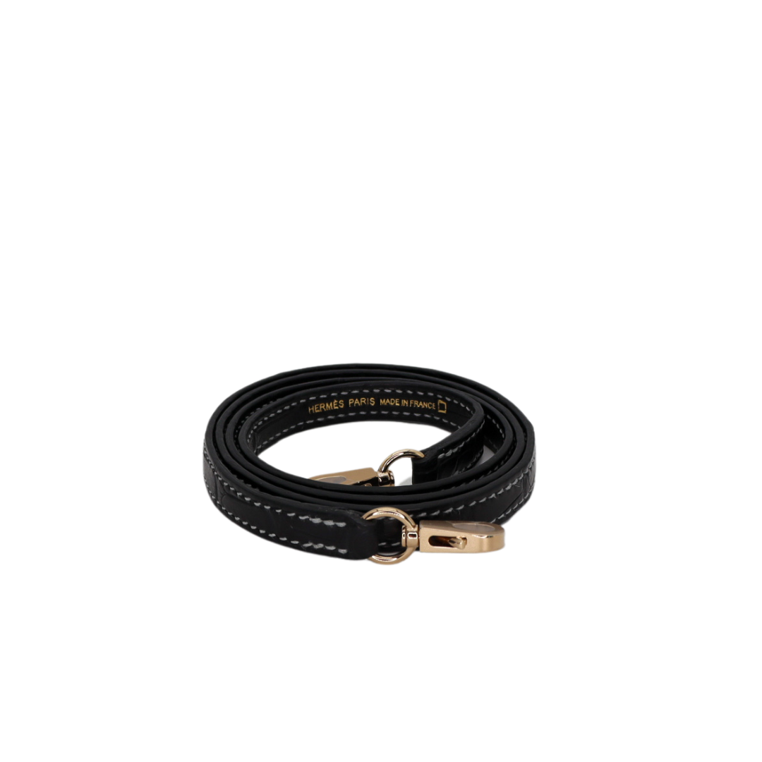 Hermès Kelly II Sellier Mini HSS Gris Perle/Black Matte Alligator Permabrass Hardware