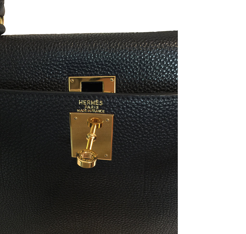 Hermès Kelly 28 Black Togo Bag GHW