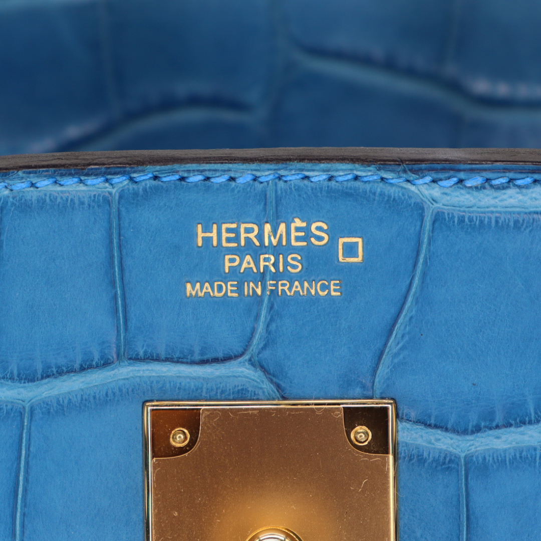 Hermès 30cm Birkin Mykonos Matte Alligator Gold Hardware