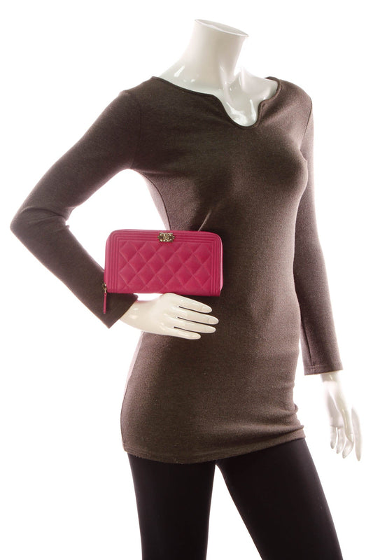 Boy Zippy Wallet - Pink Caviar