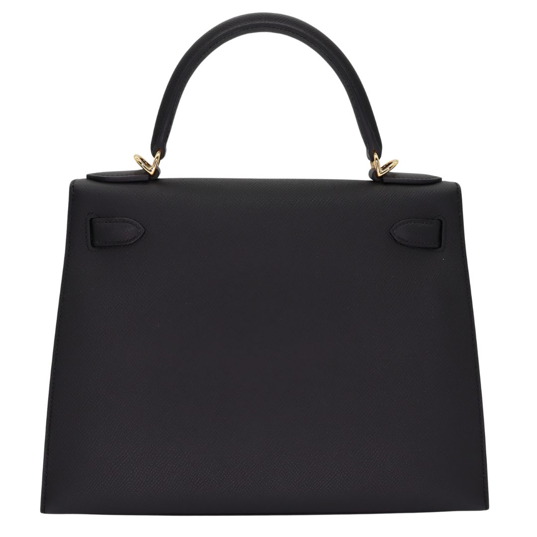 Hermès 28cm Kelly Sellier Black Epsom Leather Gold Hardware