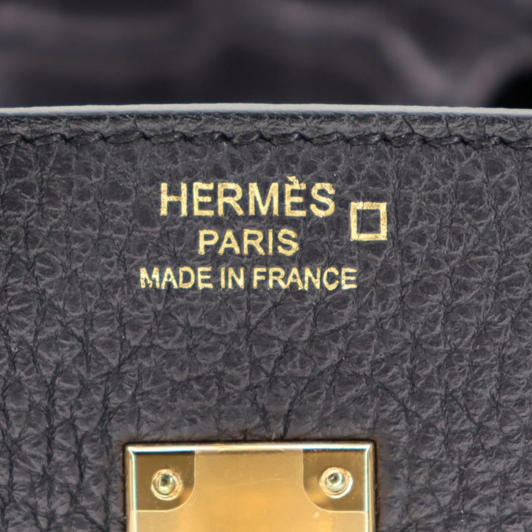 Hermès 25cm Birkin Touch Black Matte Alligator/Togo Leather Gold Hardware