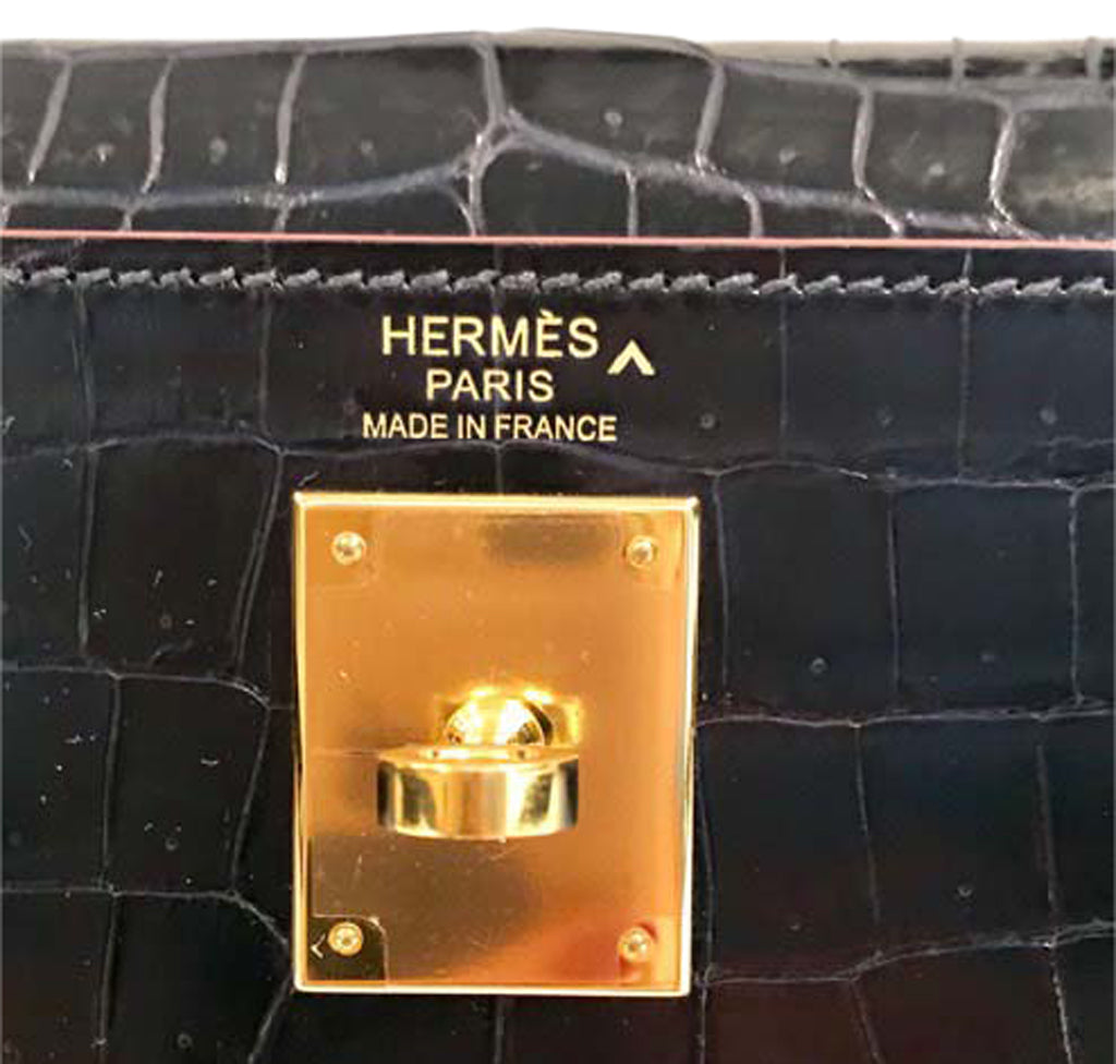 Hermès Kelly 32 Bleu Marine Crocodile