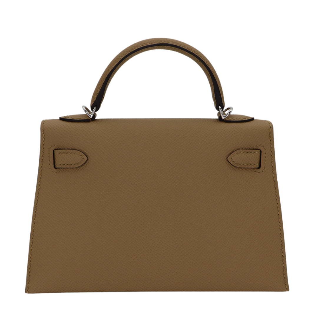 Hermès Kelly II Sellier Mini Poussiere Epsom Leather Palladium Hardware