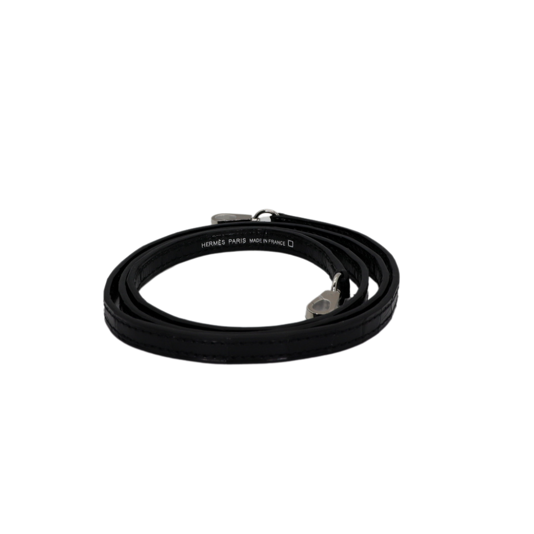 Hermès Kelly II Sellier Mini Black Shiny Alligator Palladium Hardware