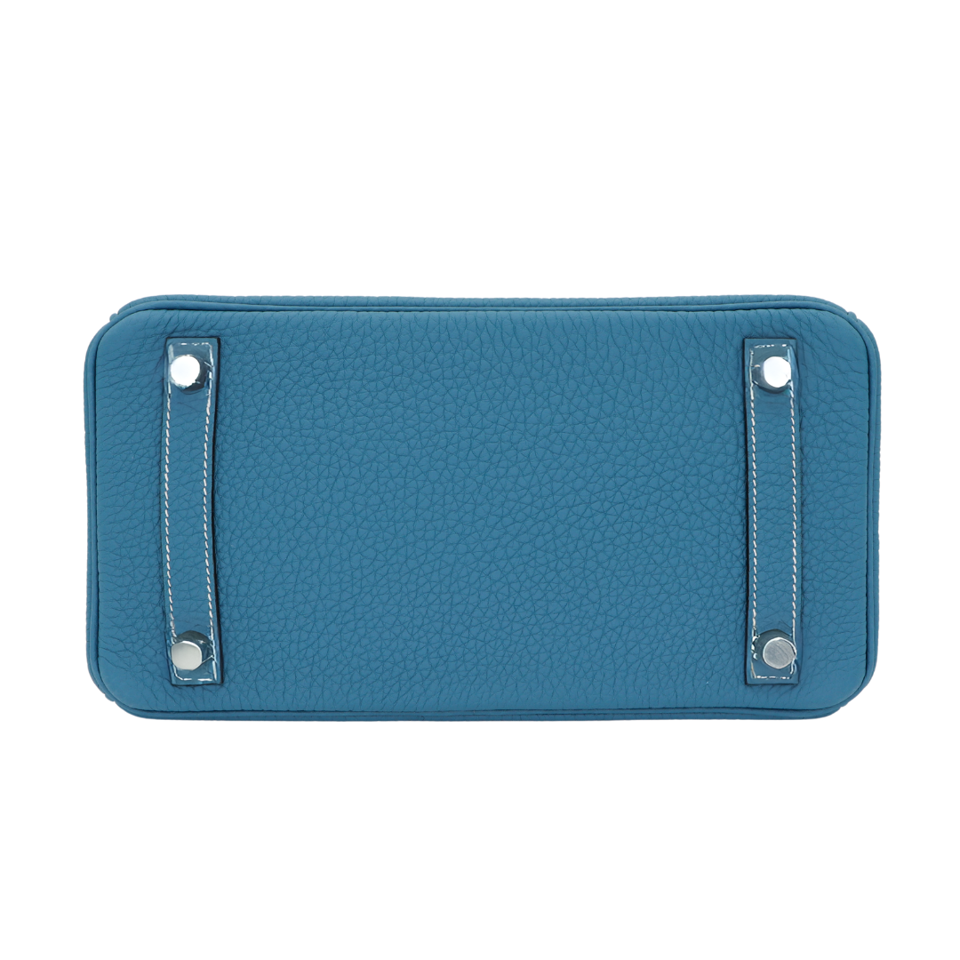 Hermès 25cm Birkin Bleu Jean Togo Leather Palladium Hardware
