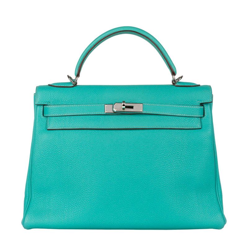 Hermès 32cm Kelly Lagoon Clemence PHW