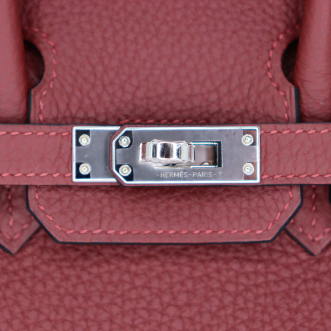 Hermès 25cm Birkin Rouge H Togo Leather Palladium Hardware