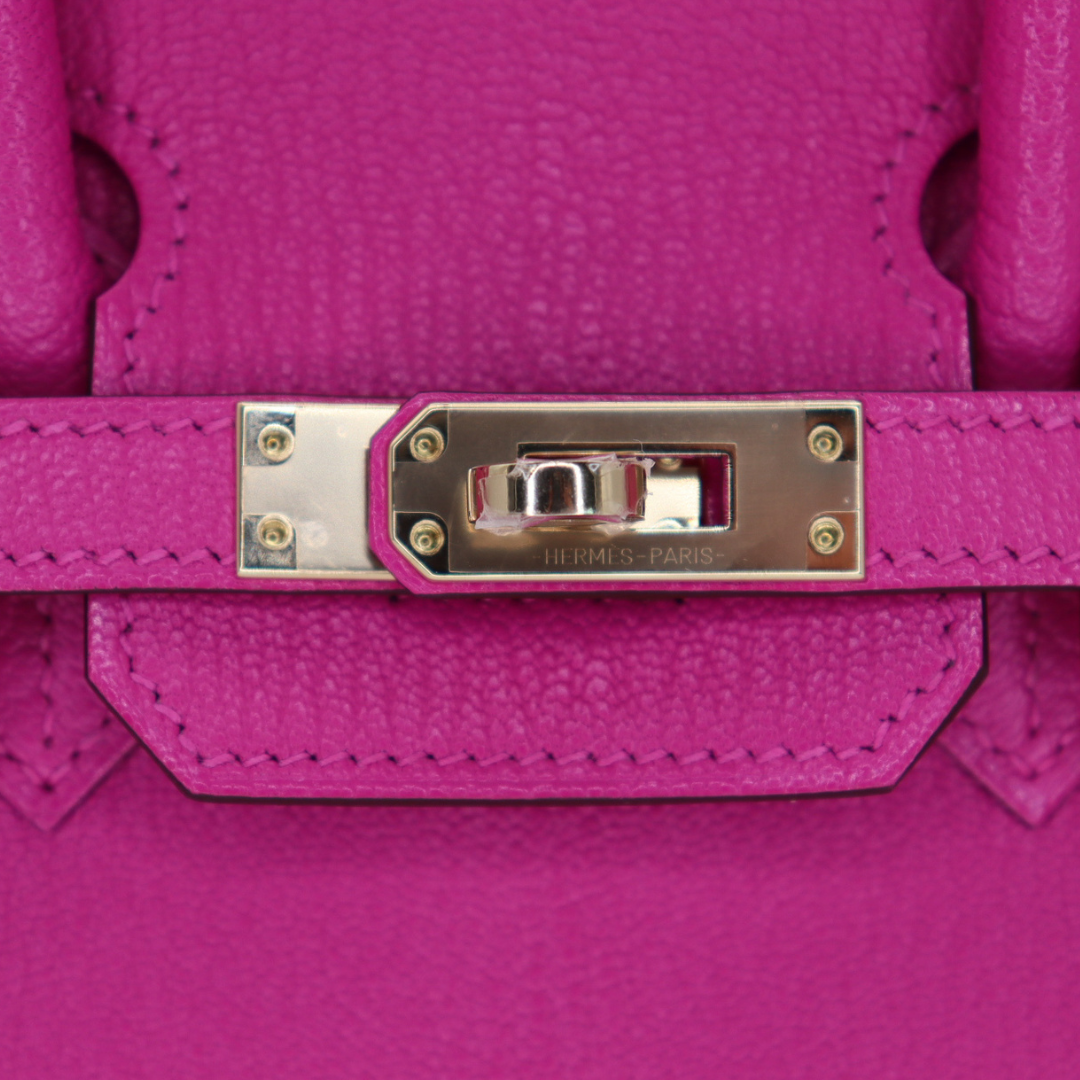 Hermès 25cm Birkin HSS Rose Magnolia/Gris Perle Chèvre Leather Gold Hardware