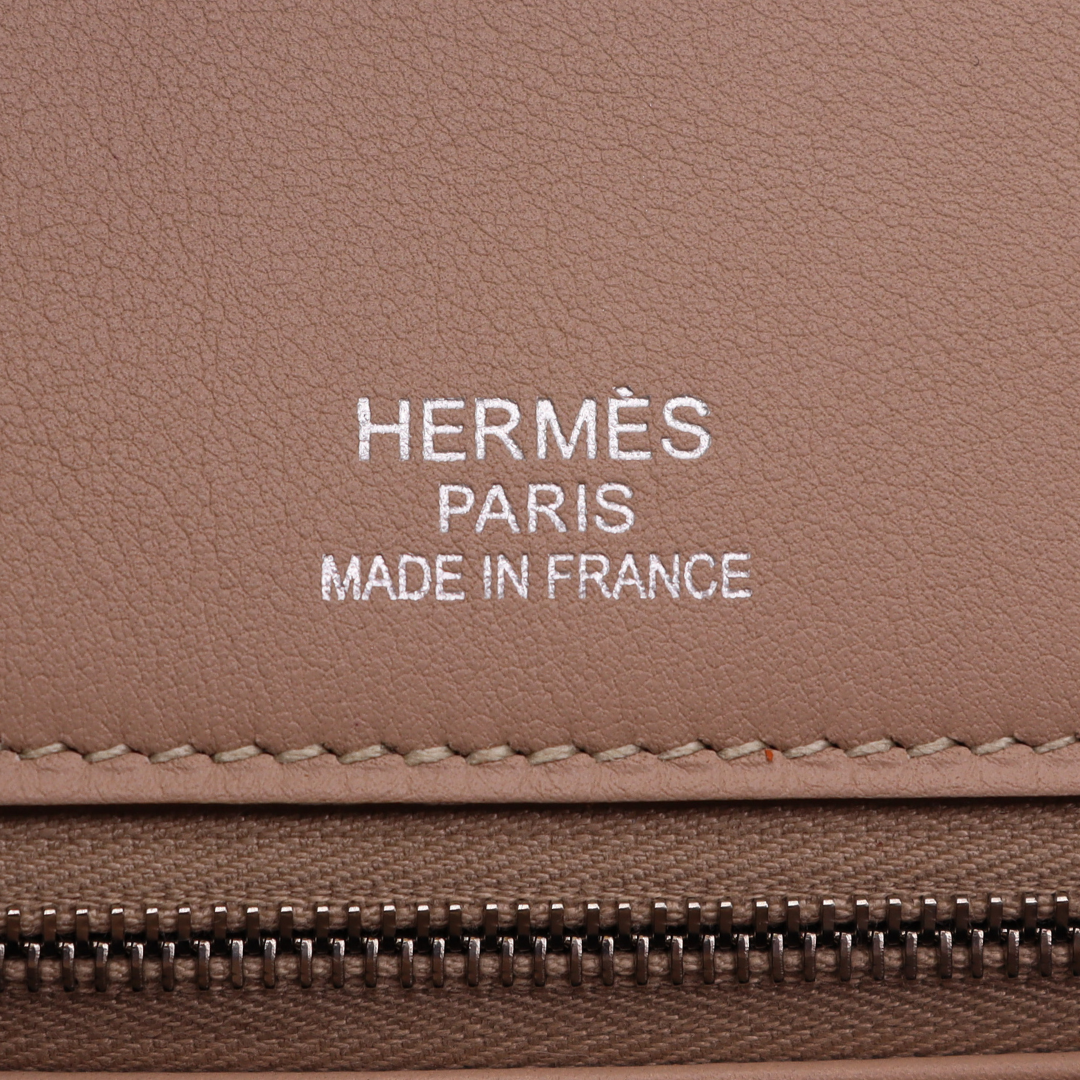 Hermès 35cm Birkin Ghillies Argile/Etoupe Swift Leather Palladium Hardware
