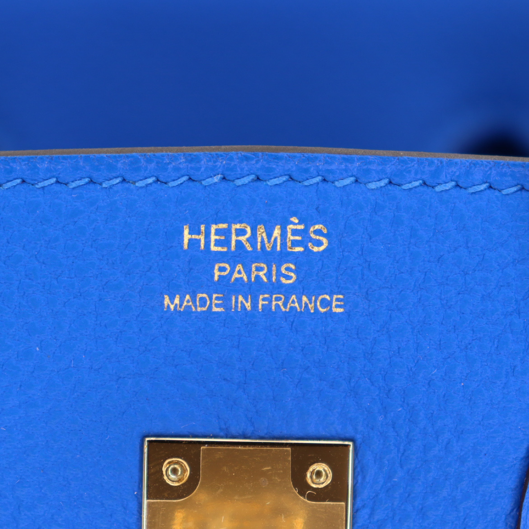 Hermès 25cm Birkin Bleu Hydra Togo Leather Gold Hardware