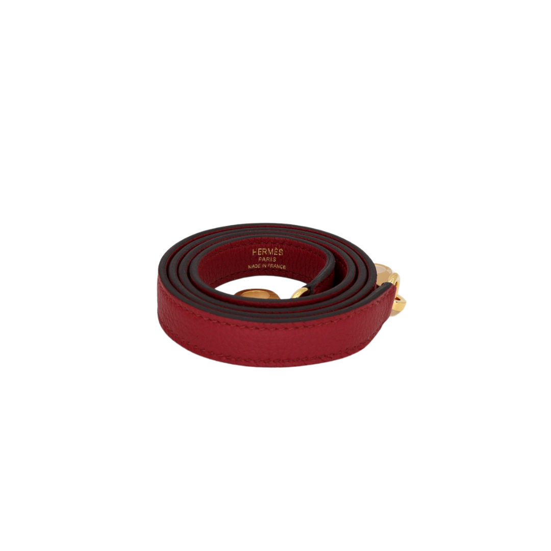 Hermès 28cm Kelly Retourne Rouge Grenat Togo Leather Gold Hardware