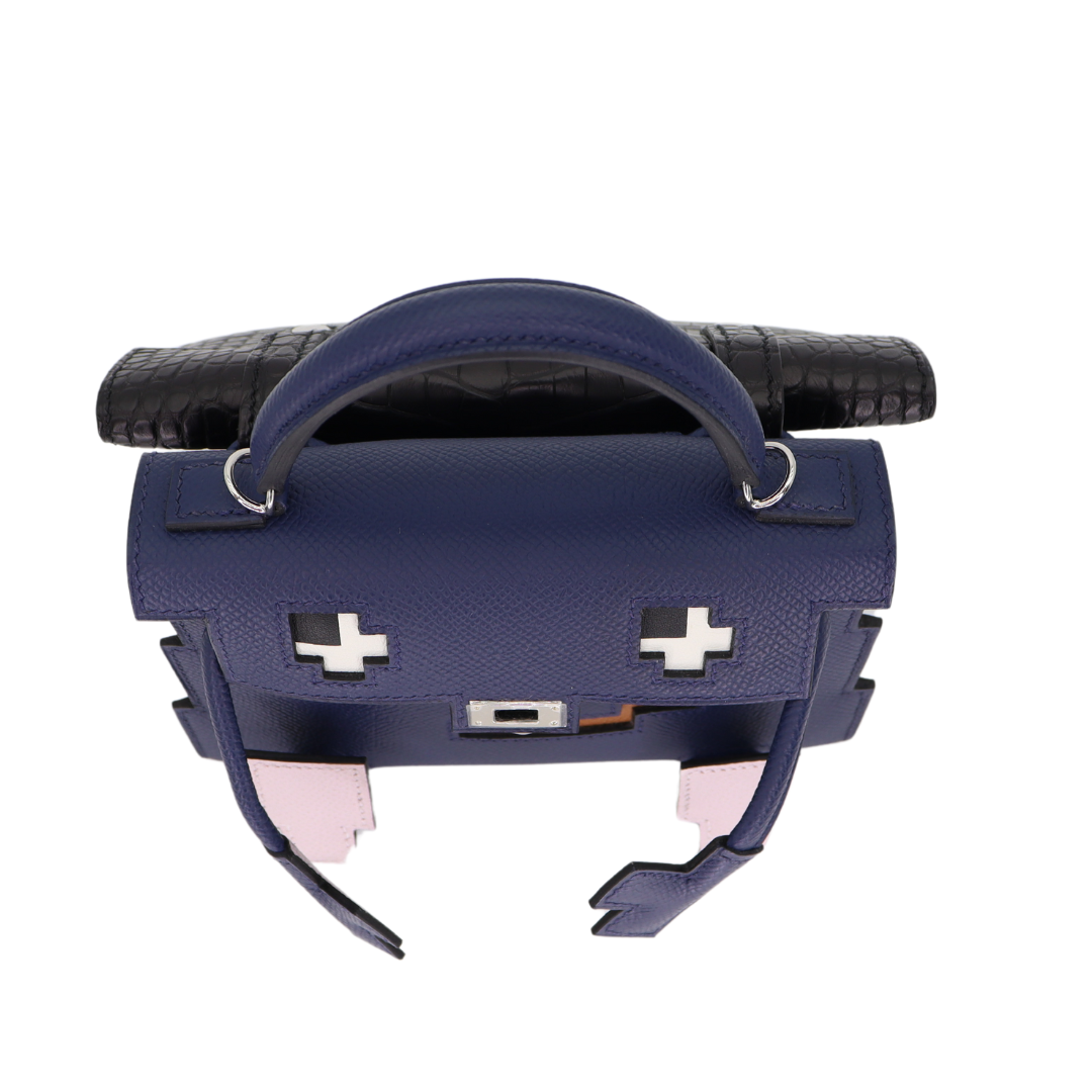 Hermès Kelly Doll Picto Bleu Saphir Epsom Leather Palladium Hardware