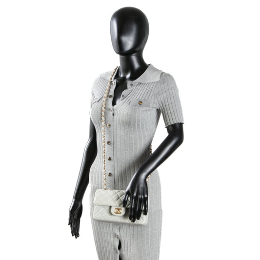 CHANEL Rectangular Mini Flap - Greyish Blue