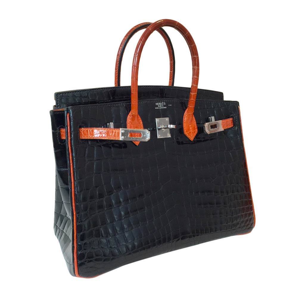 Hermès Bi-Color Birkin Crocodile Bag 25cm