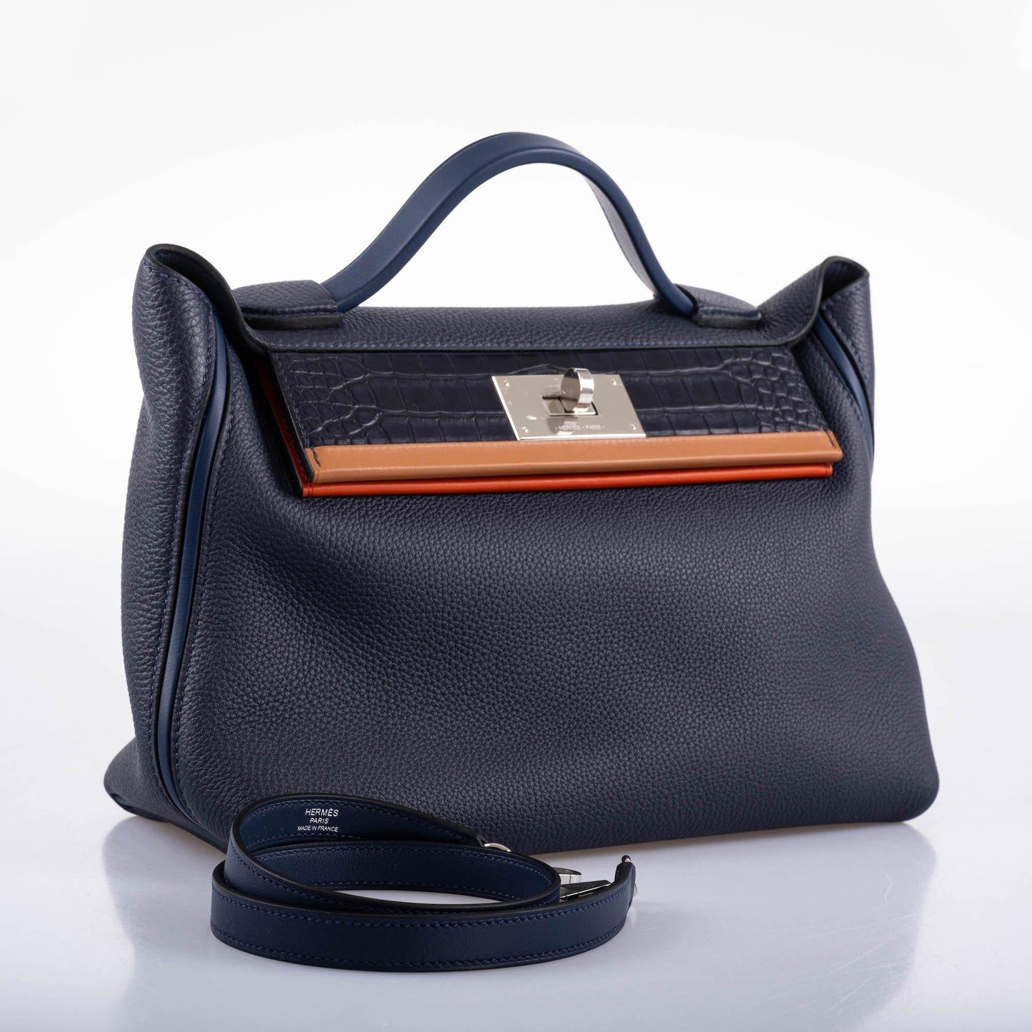 Hermes 24/24 29 Blue Nuit Togo and Matte Alligator Palladium Hardware