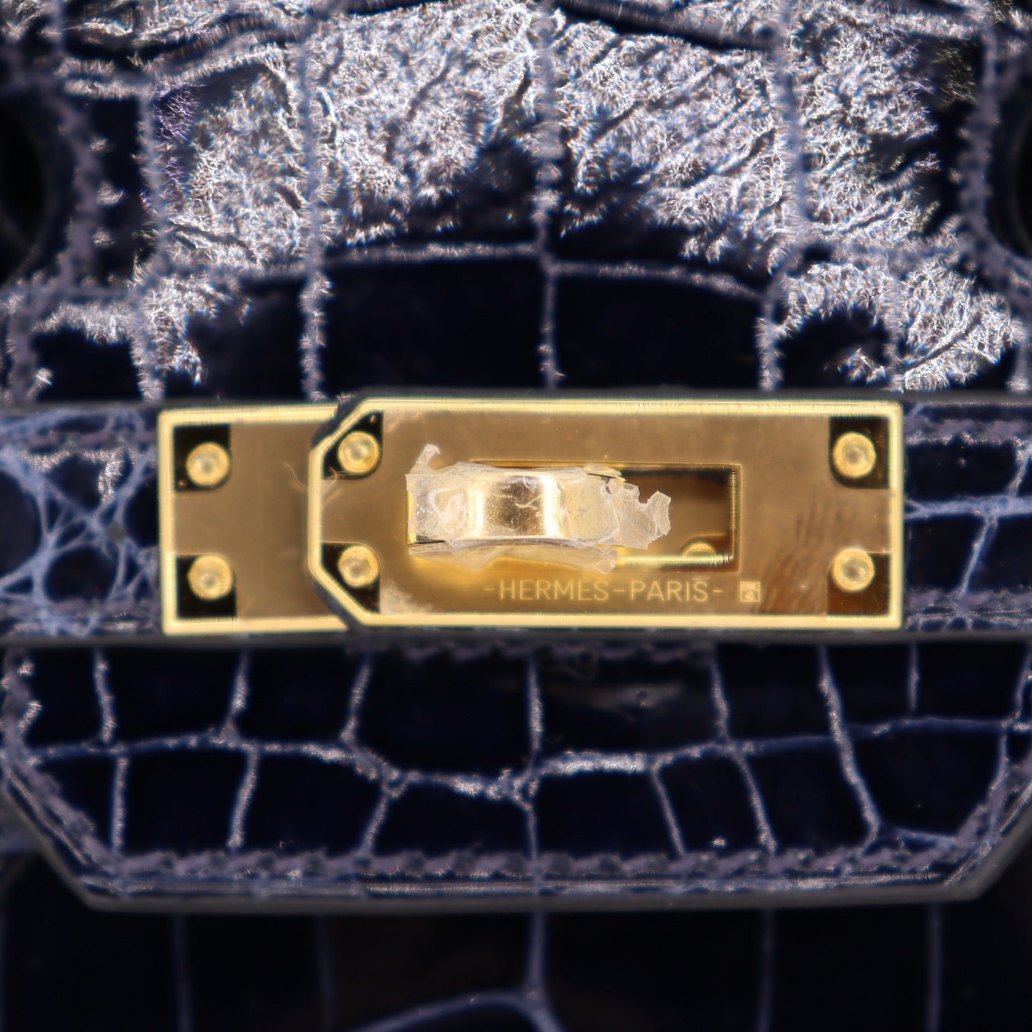 Hermès 25cm Birkin Bleu Baltique Shiny Niloticus Gold Hardware