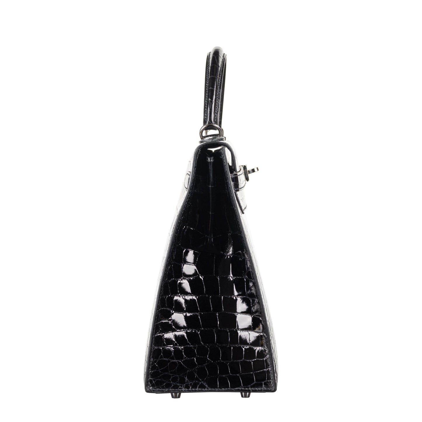 Hermès 32cm Kelly Sellier Black Shiny Nilo PHW