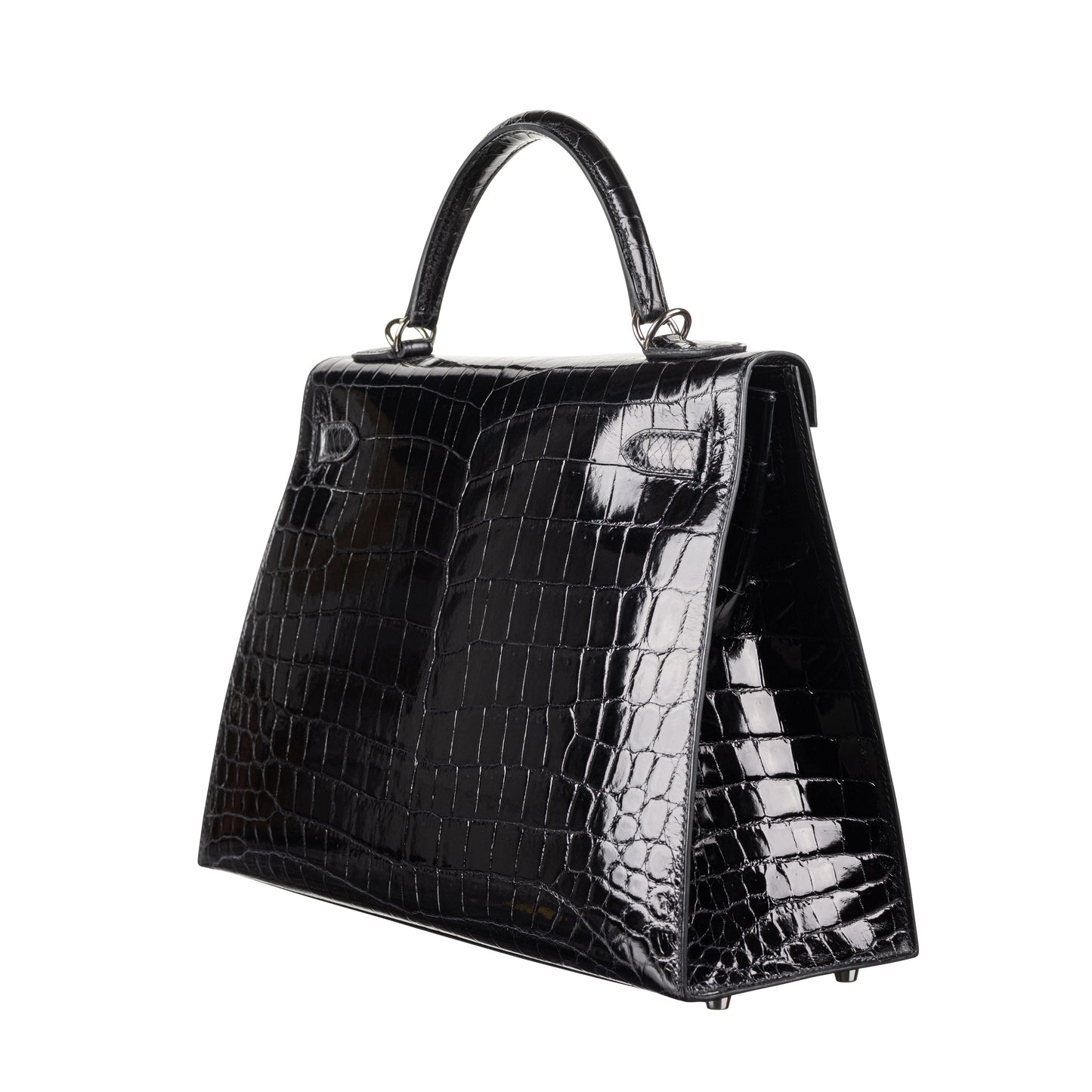 Hermès 32cm Kelly Sellier Black Shiny Nilo PHW