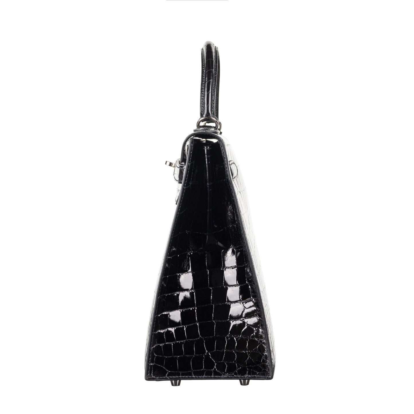 Hermès 32cm Kelly Sellier Black Shiny Nilo PHW