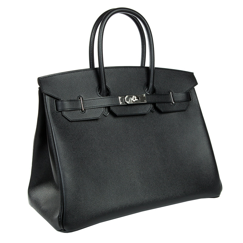 Hermès 35cm Birkin Black Epsom Palladium Hardware