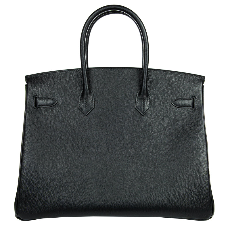 Hermès 35cm Birkin Black Epsom Palladium Hardware
