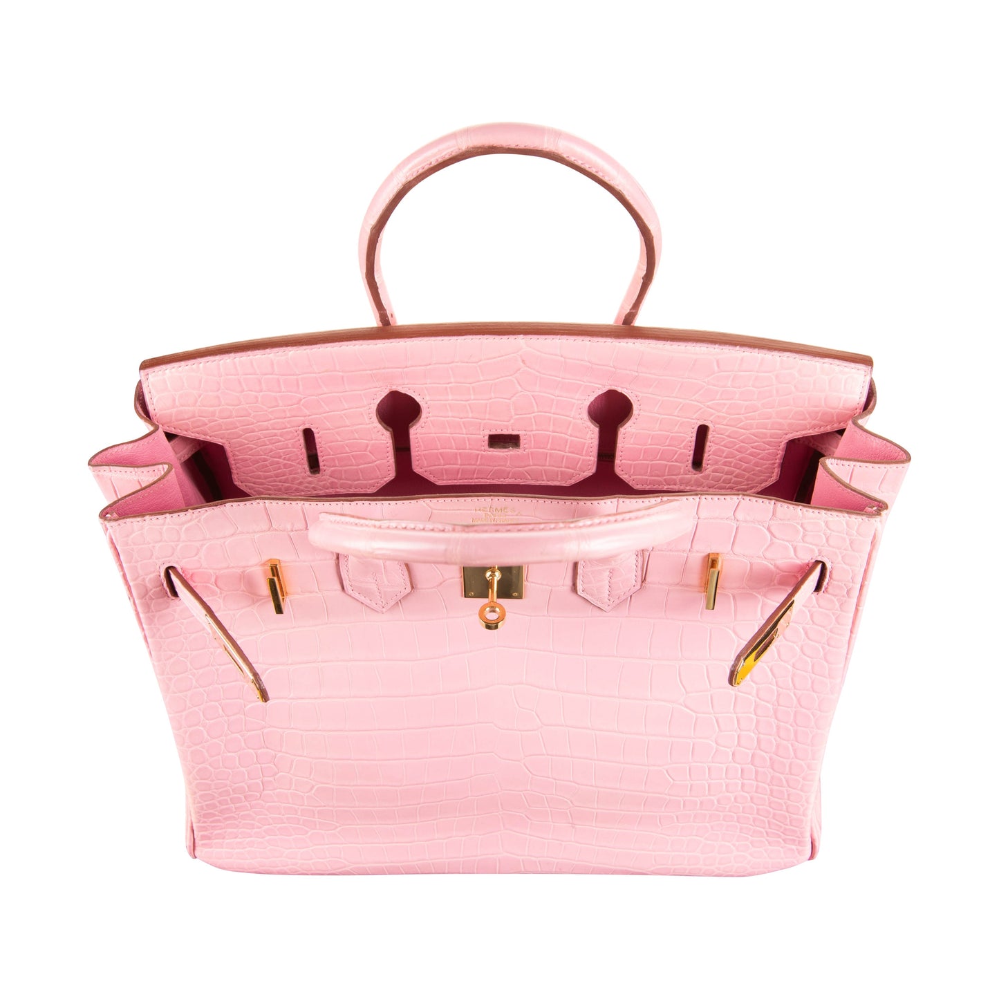 Hermès 35cm Birkin Bubblegum Matte Alligator Gold Hardware