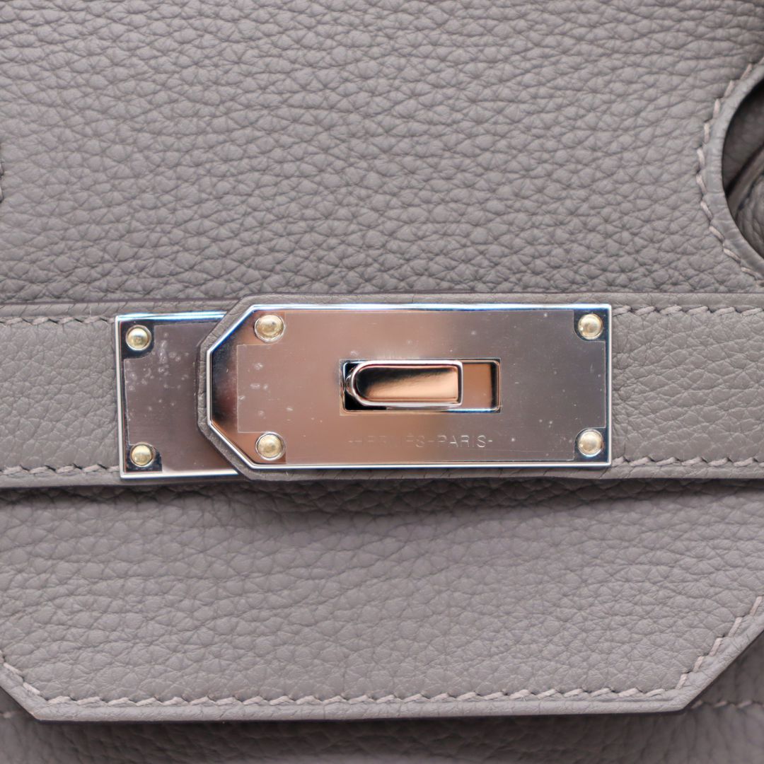 Hermès 40cm HAC Gris Meyer Togo Leather Palladium Hardware