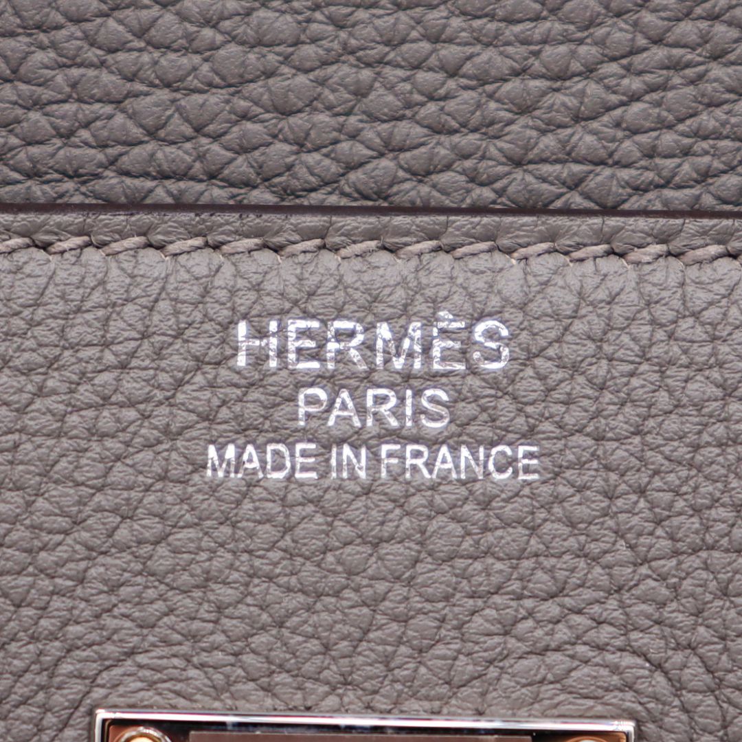 Hermès 40cm HAC Gris Meyer Togo Leather Palladium Hardware