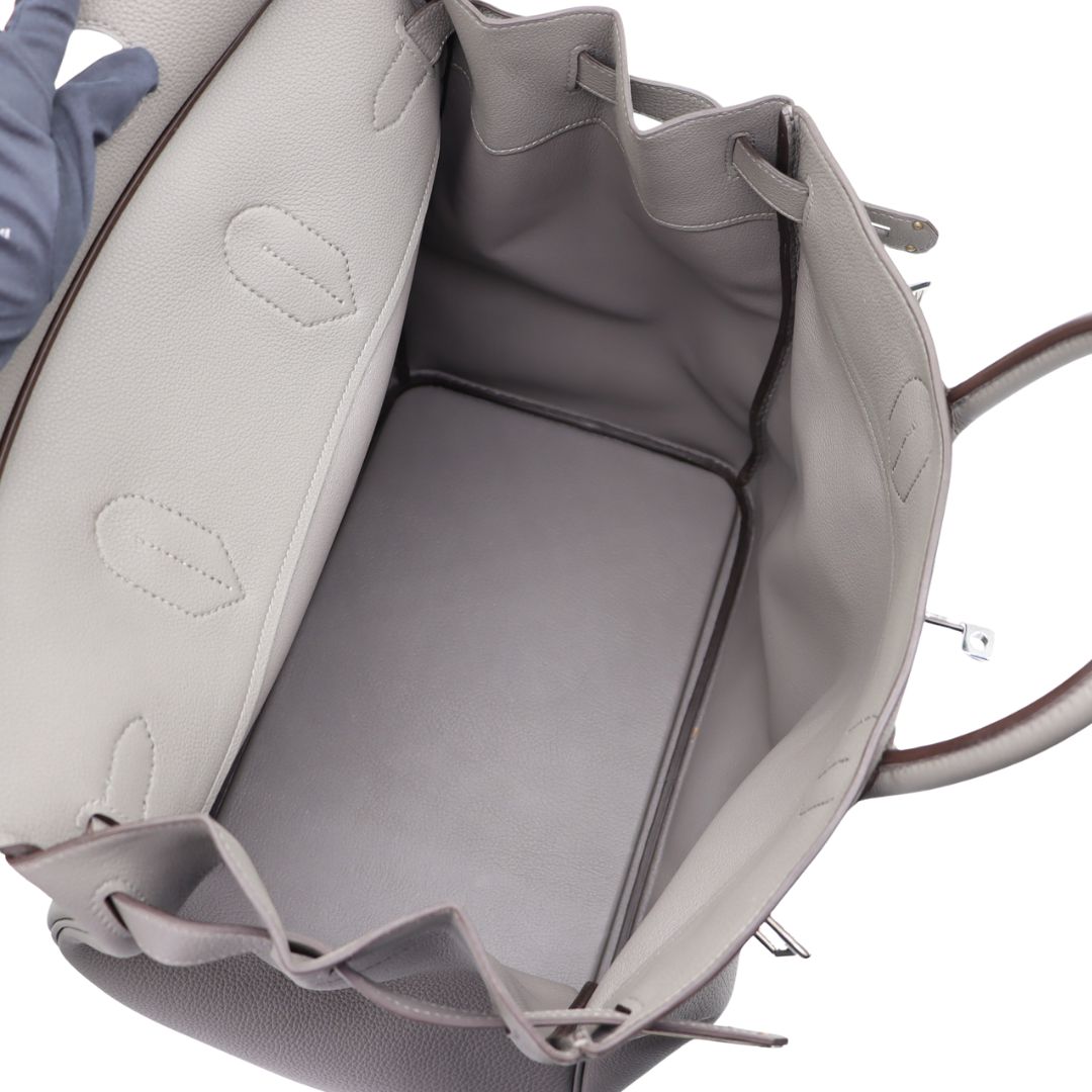 Hermès 40cm HAC Gris Meyer Togo Leather Palladium Hardware