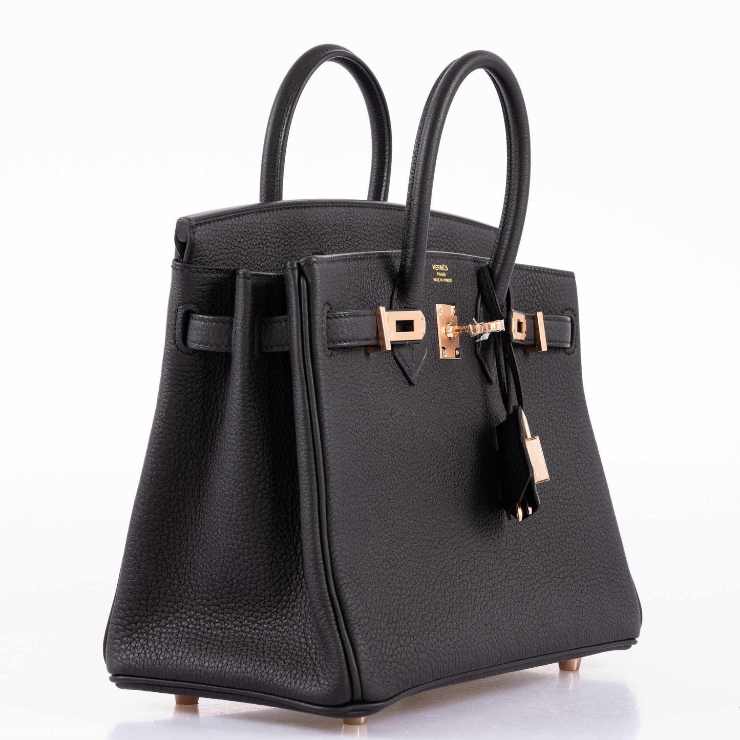 Hermes Birkin 25 Black Togo leather Rose Gold Hardware