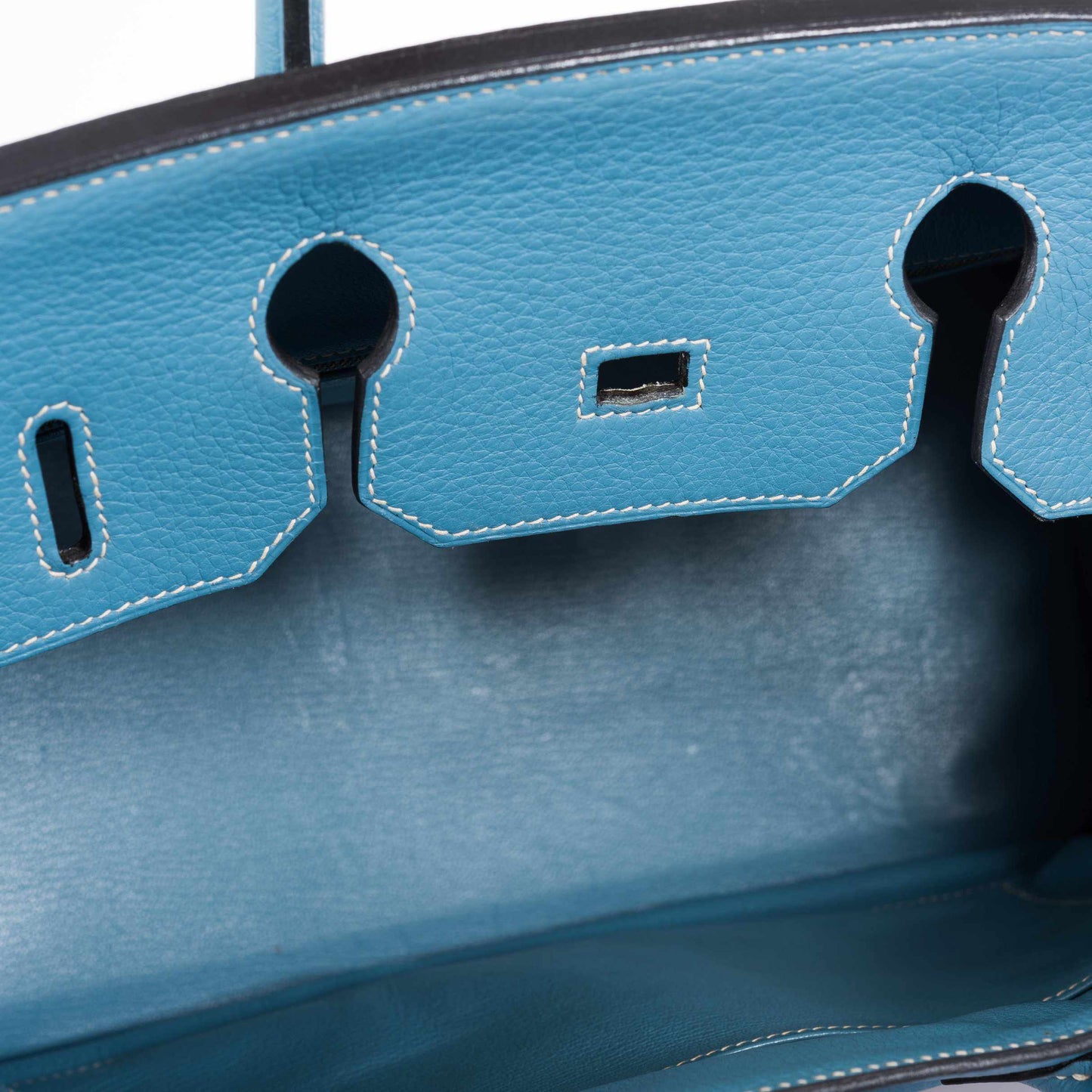 Hermes Birkin 35 Blue Jean Togo with Palladium Hardware - 2008, K Square