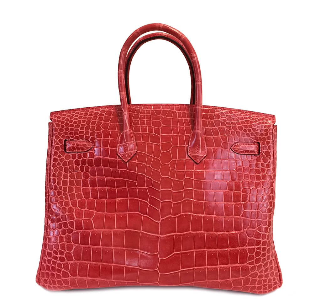 Hermès Birkin 35 Bougainvillea Porosus Crocodile Bag