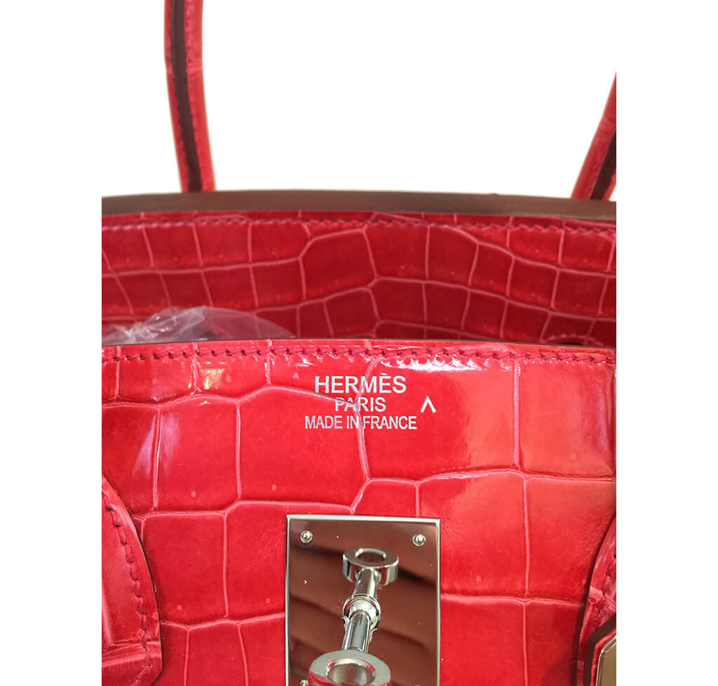 Hermès Birkin 35 Bougainvillea Porosus Crocodile Bag