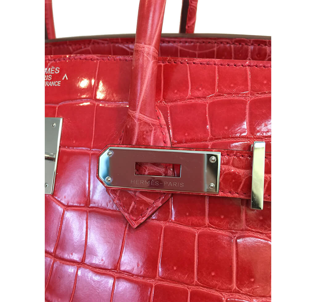 Hermès Birkin 35 Bougainvillea Porosus Crocodile Bag