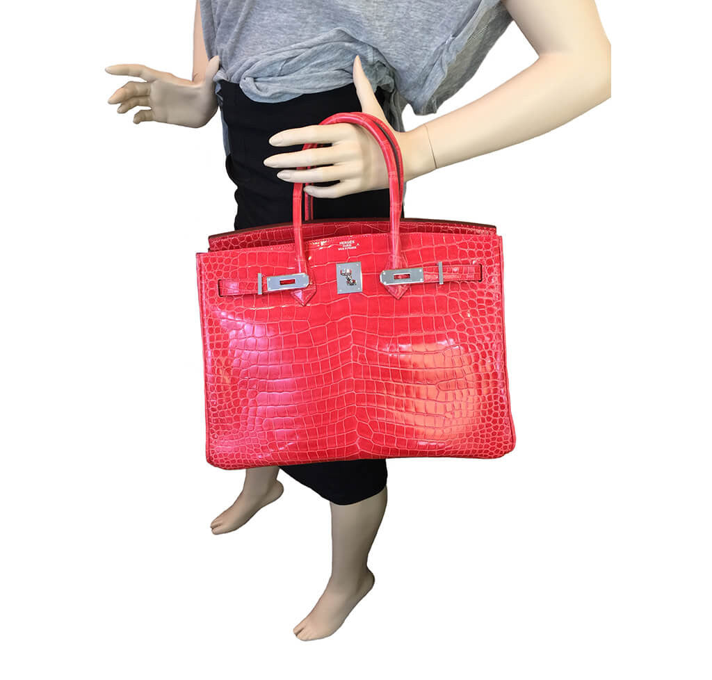 Hermès Birkin 35 Bougainvillea Porosus Crocodile Bag