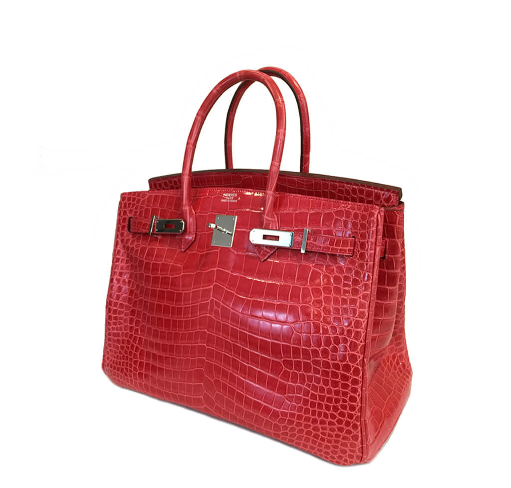 Hermès Birkin 35 Bougainvillea Porosus Crocodile Bag