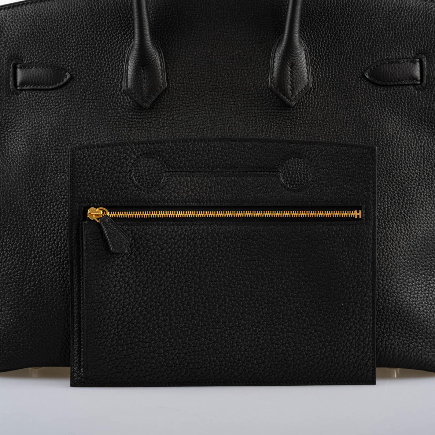 Hermes Birkin Pochette Backpocket Black Swift With Palladium Hardware - 2021, Z