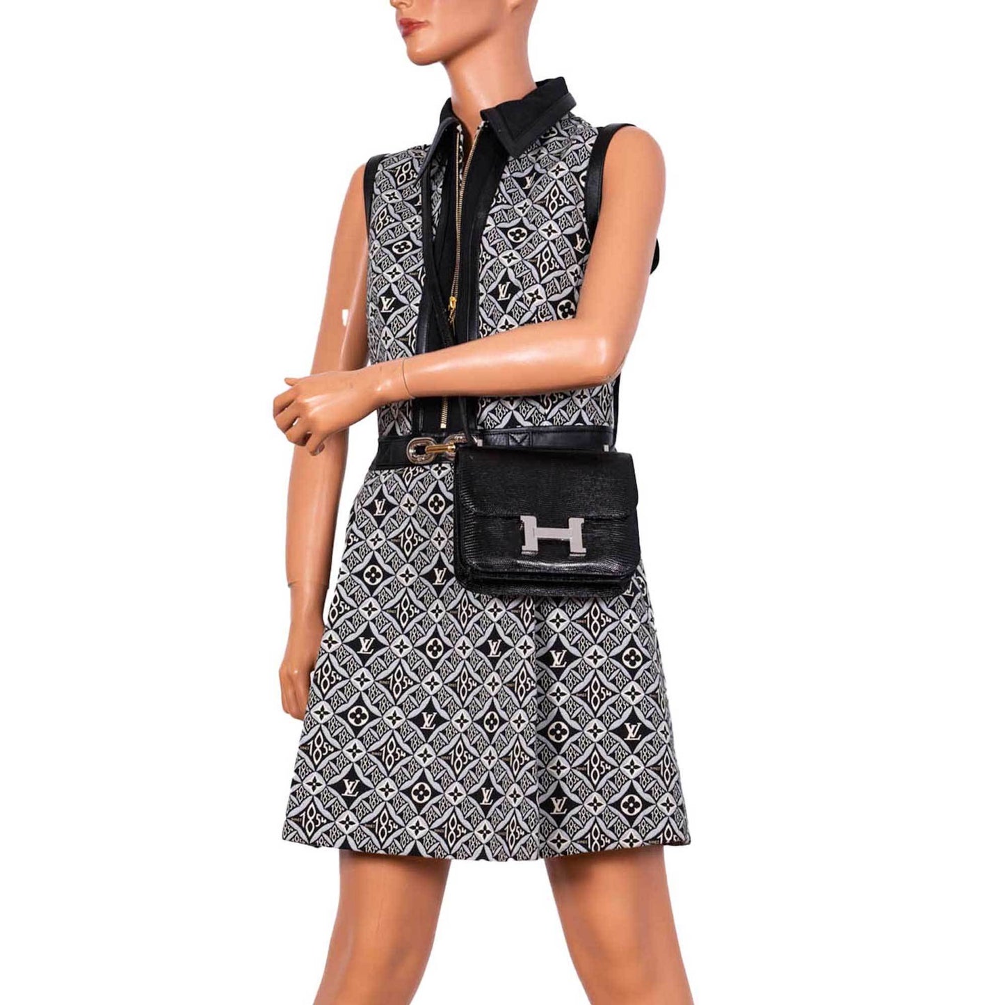 Hermes Constance 18 Black Salvator Lizard Palladium Hardware - 2021, Z
