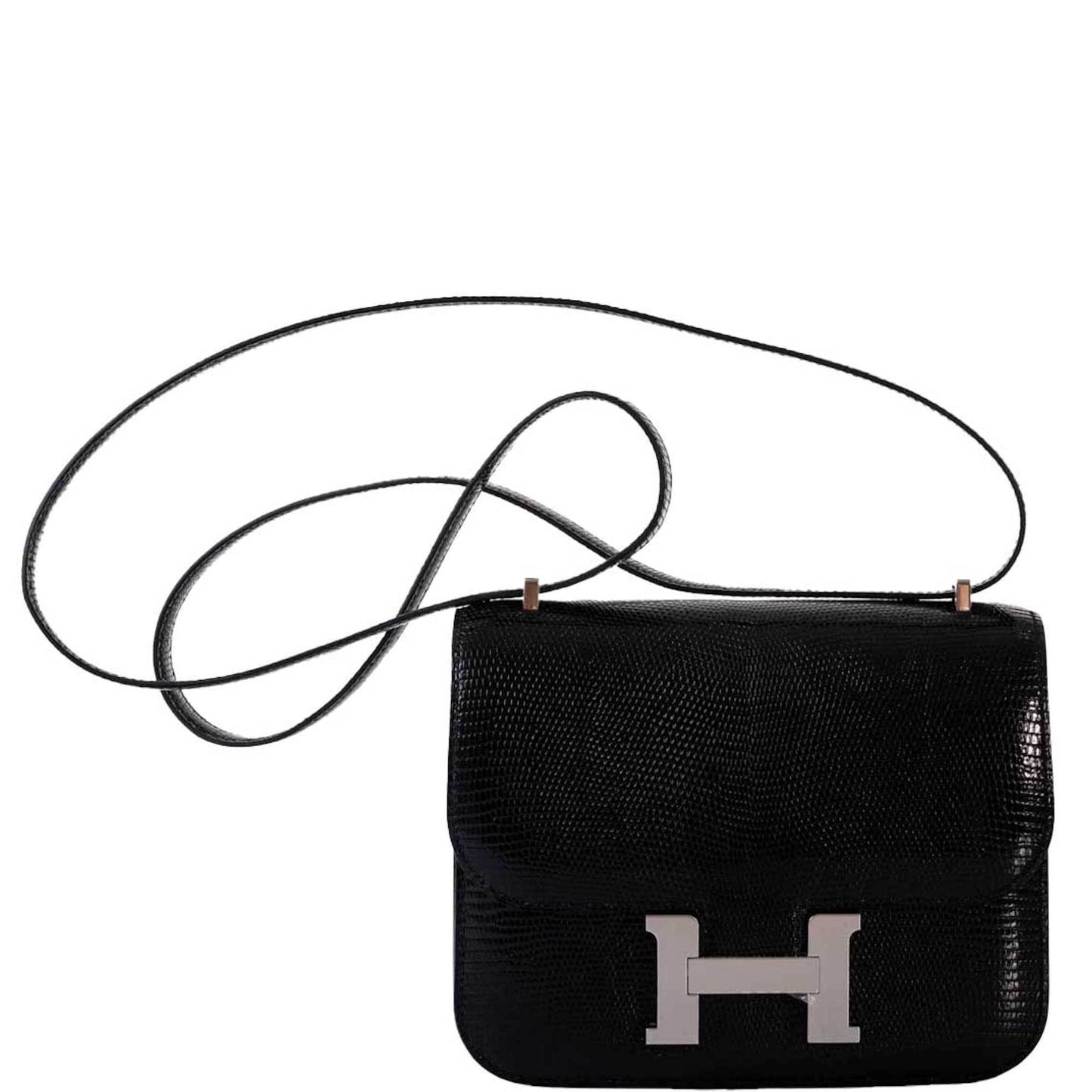 Hermes Constance 18 Black Salvator Lizard Palladium Hardware - 2021, Z