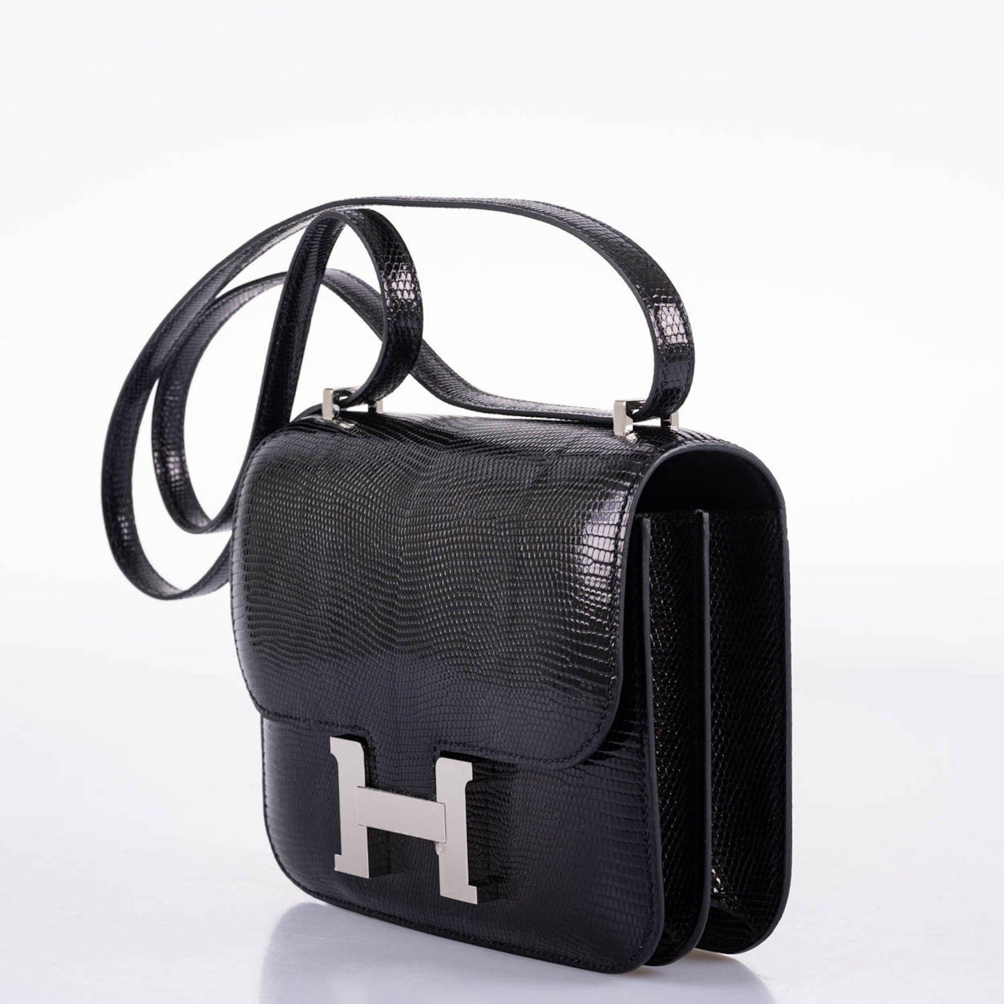Hermes Constance 18 Black Salvator Lizard Palladium Hardware - 2021, Z