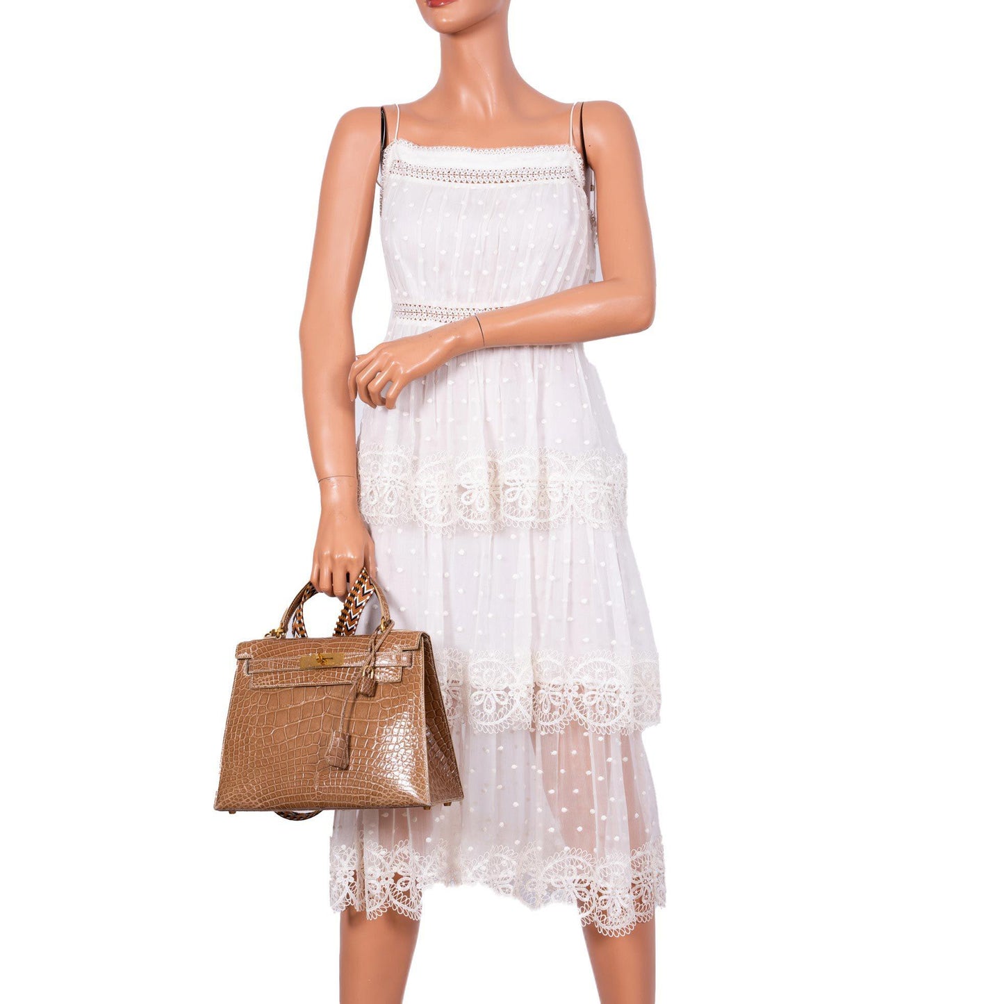 Hermes Kelly 28 Sellier Ficelle Alligator with Gold Hardware - 1994, X Circle