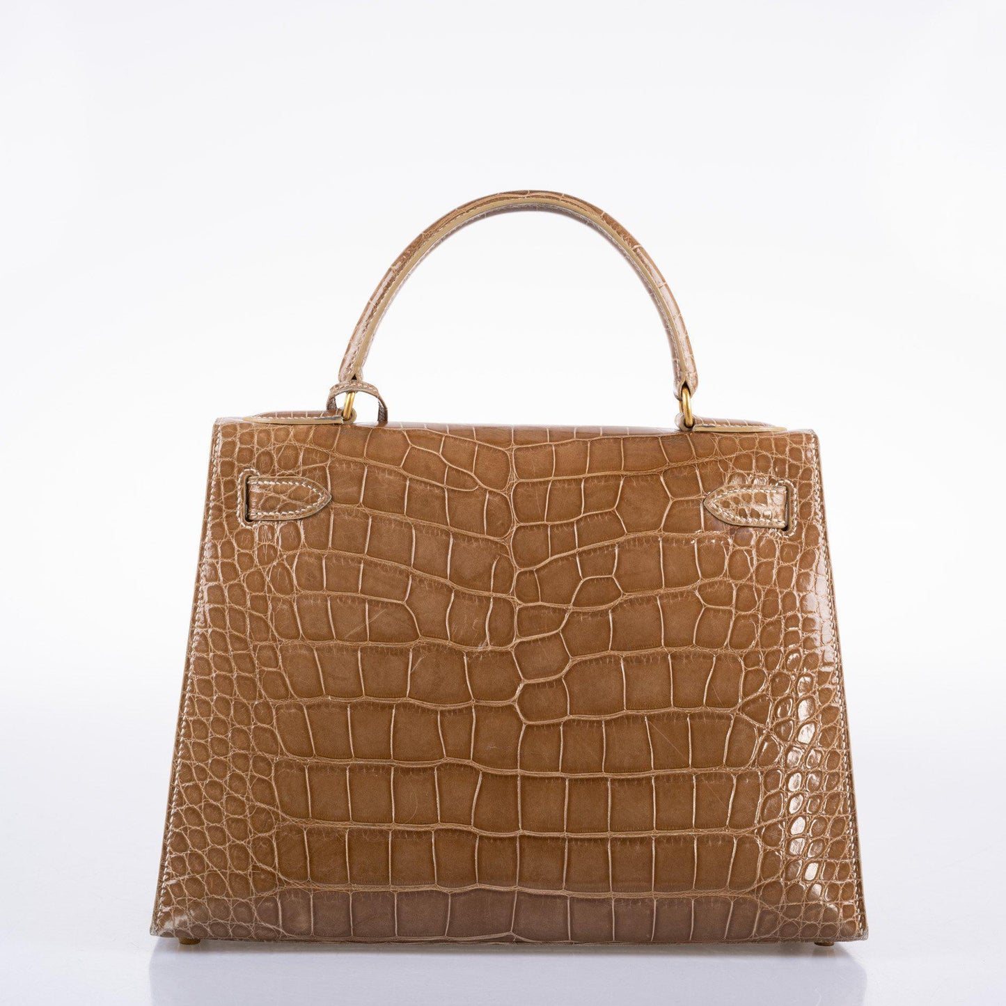 Hermes Kelly 28 Sellier Ficelle Alligator with Gold Hardware - 1994, X Circle