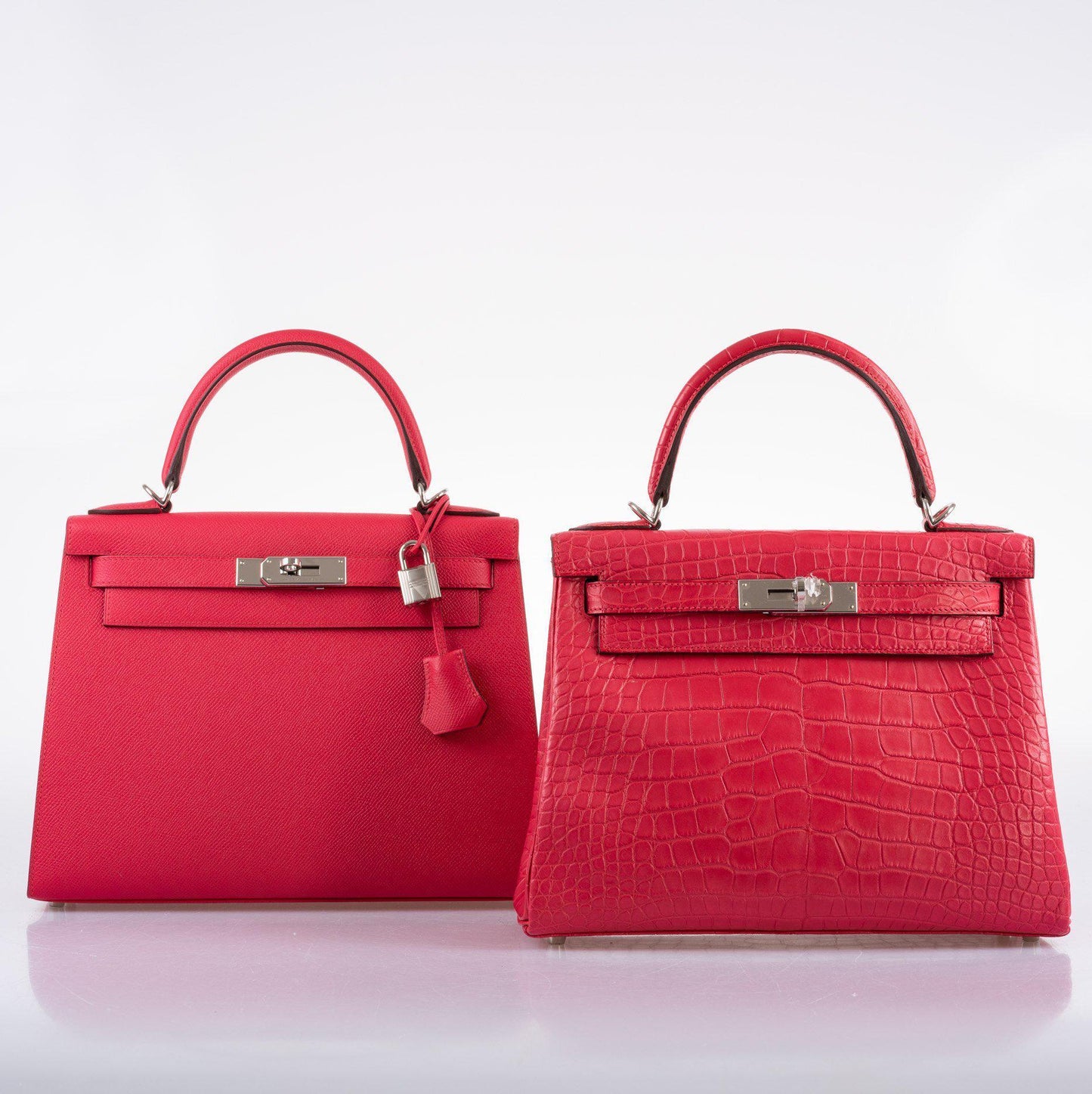 Hermes Kelly 28 Sellier Rose Extreme Epsom leather Palladium Hardware - 2019, D