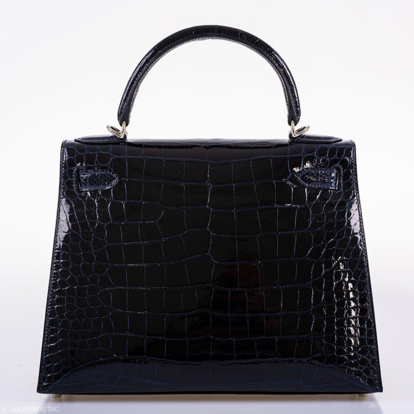 Hermes Kelly 28 Sellier Verso Blue Marine Nilo Crocodile & Rose Scheherazade Palladium Hardware - 2019, D